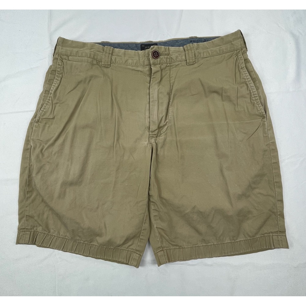 J.Crew Stanton Shorts Mens 31 Khaki Tan Chino Cotton Flat Front 9 Inseam